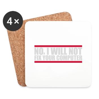not fix your computer - Coasters (set of 4) - white - Front