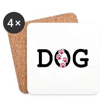Dog - Untersetzer (4er-Set) - Weiß - Vorne