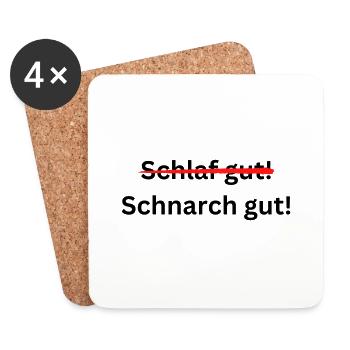 Schlaf gut Schnarch gut - Untersetzer (4er-Set) - Weiß - Vorne