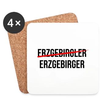 Ein Echter Erzgebirger - Untersetzer (4er-Set) - Weiß - Vorne