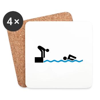 Swimming relay - Coasters (set of 4) - white - Front