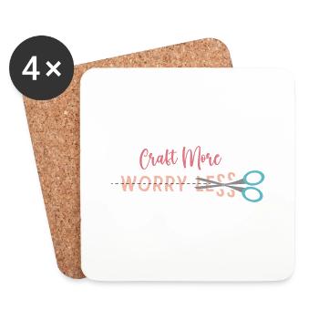 Craft More Worry Less - Coasters (set of 4) - white - Front