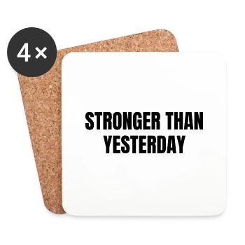 Fitness Strong - Dessous de verre (lot de 4) - blanc - Devant