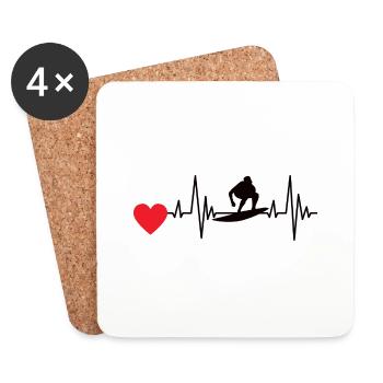 Surfer Surfing Surfboard Surfing Surfer - Coasters (set of 4) - white - Front