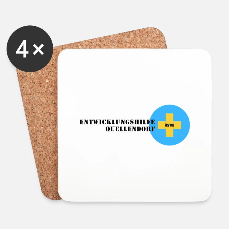Entwicklungshilfe Quellendorf - Untersetzer (4er-Set) - Weiß