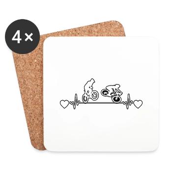 Bicycle Cycling Cyclists Cyclists - Coasters (set of 4) - white - Front
