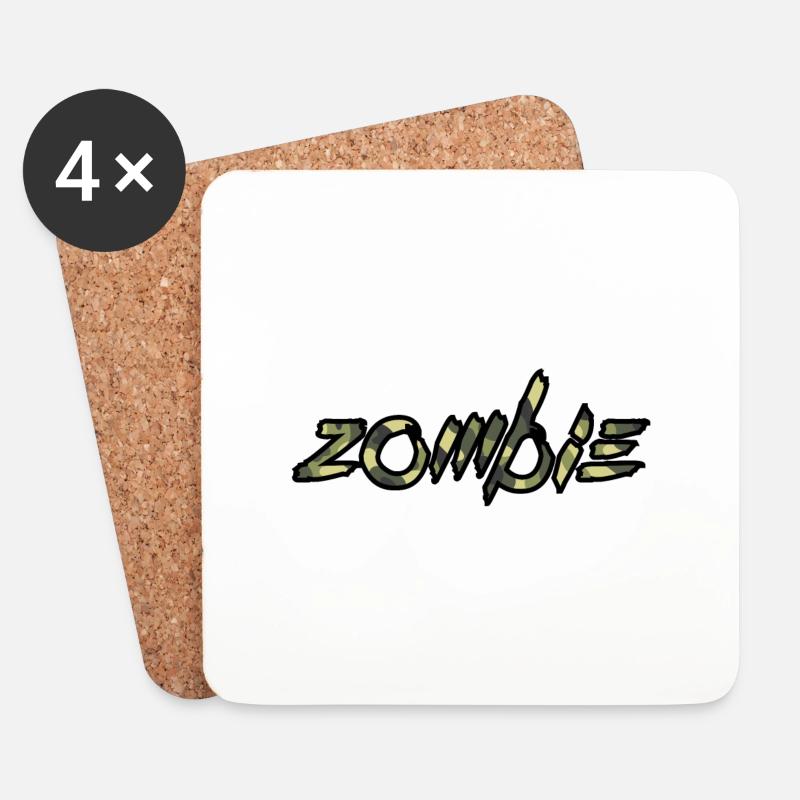 zombie - Untersetzer (4er-Set) - Weiß