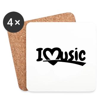 I love music - Coasters (set of 4) - white - Front