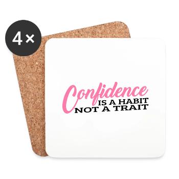 La confiance est une habitude, pas un trait 3 - Dessous de verre (lot de 4) - blanc - Devant