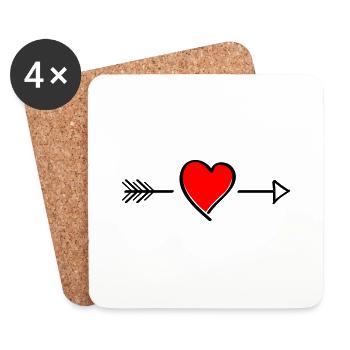 heart - Untersetzer (4er-Set) - Weiß - Vorne