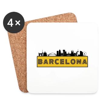 City of Barcelona - Spain - Coasters (set of 4) - white - Front