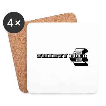 34th Birthday Gift Ideas for Him Men Shirt - Coasters (set of 4) - white - Front