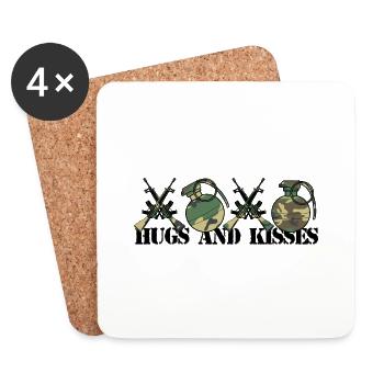 Camo d’armes XOXO - Dessous de verre (lot de 4) - blanc - Devant