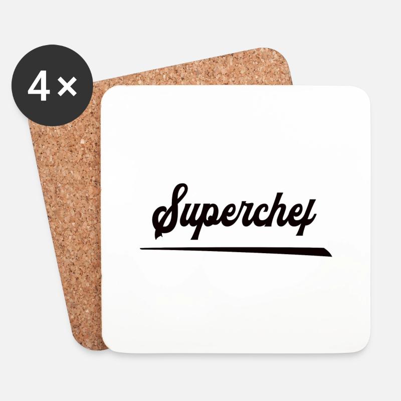 Superchef bester Chef Lieblingschef Meister - Untersetzer (4er-Set) - Weiß