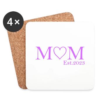 Maman Est 2023 - Dessous de verre (lot de 4) - blanc - Devant