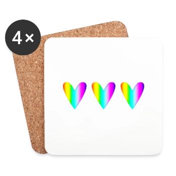 MAMAN. FÊTE DES MÈRES. BONNE FÊTE MAMAN. JE T'AIME - Dessous de verre (lot de 4) - blanc - Devant