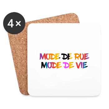 mode de rue - Dessous de verre (lot de 4) - blanc - Devant