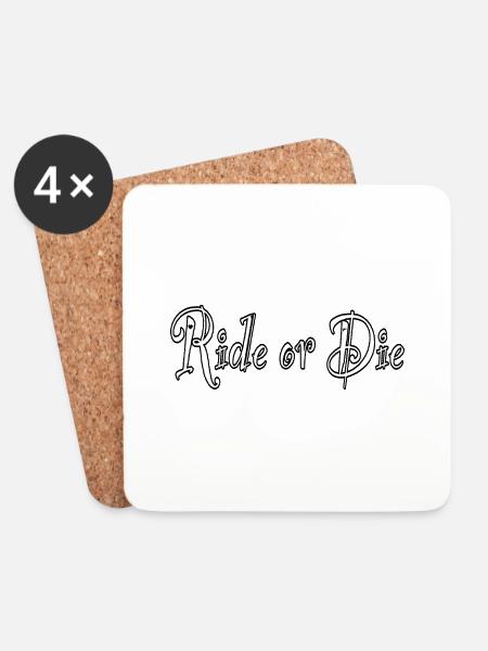 Ride or Die - Untersetzer (4er-Set) - Weiß