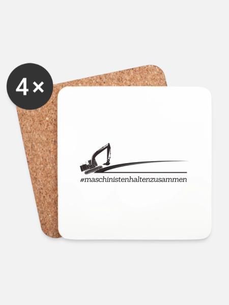 #maschinistenhaltenzusammen - Untersetzer (4er-Set) - Weiß