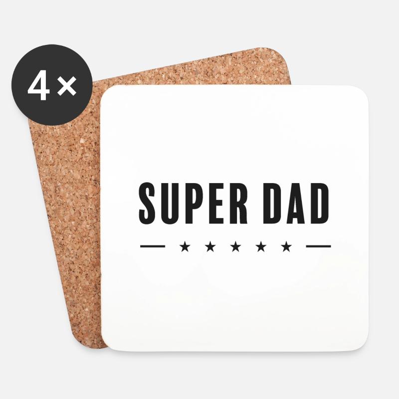 Super dad - Untersetzer (4er-Set) - Weiß