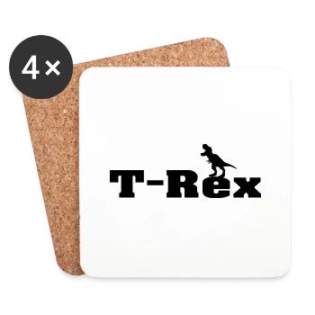 T Rex - Untersetzer (4er-Set) - Weiß - Vorne