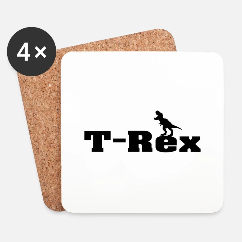 T Rex - Untersetzer (4er-Set) - Weiß