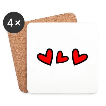 HAPPY MOTHER'S DAY. MOM. MOTHER's DAY. HEART - Coasters (set of 4) - white - Front