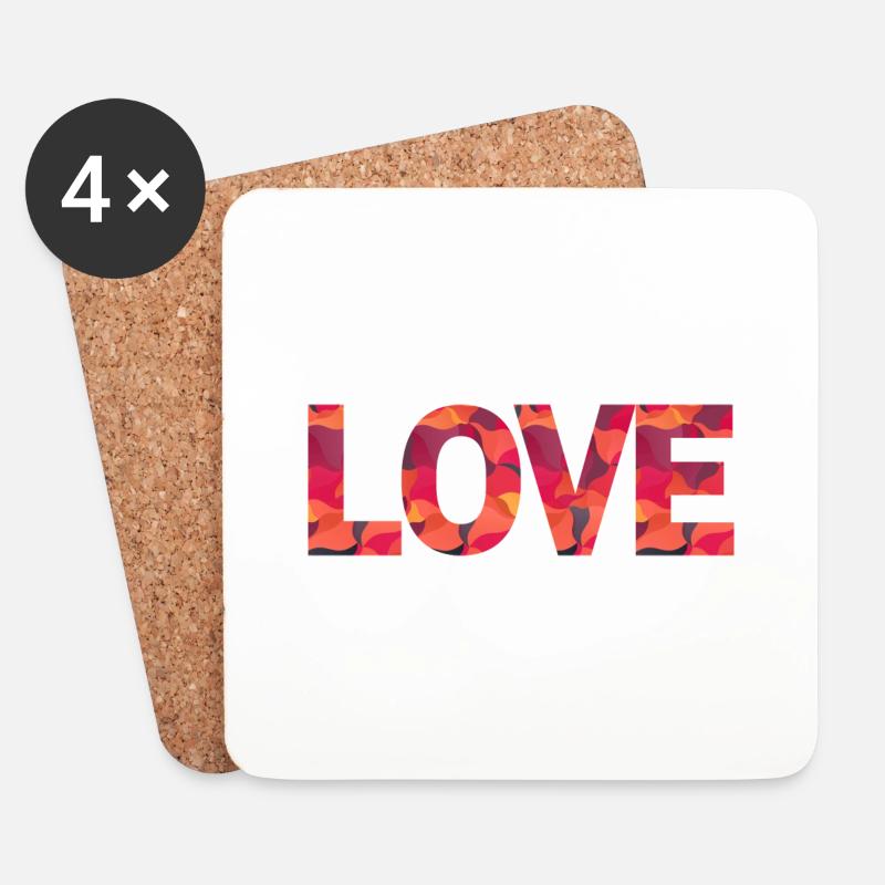 Love - Untersetzer (4er-Set) - Weiß