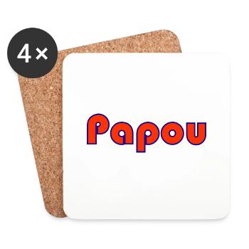 PAPUA. VATERTAG. ALLES GUTE ZUM GEBURTSTAG, PAPA. PAPA. PAPA - Untersetzer (4er-Set) - Weiß - Vorne