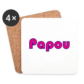 PAPOU. PAPA. FÊTE DES PÈRES. BONNE FÊTE PAPA - Dessous de verre (lot de 4) - blanc - Devant