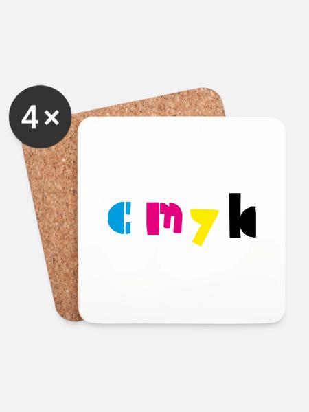cmyk - Untersetzer (4er-Set) - Weiß