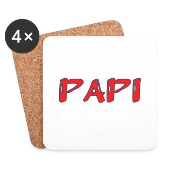 BONNE FÊTE PAPA. PAPA. FÊTE DES PÈRES. PÈRE - Dessous de verre (lot de 4) - blanc - Devant