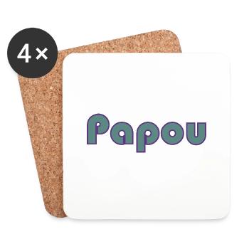 PAPOU. PAPA. FÊTE DES PÈRES. BONNE FÊTE PAPA - Dessous de verre (lot de 4) - blanc - Devant