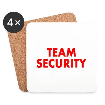 Team security - Untersetzer (4er-Set) - Weiß - Vorne