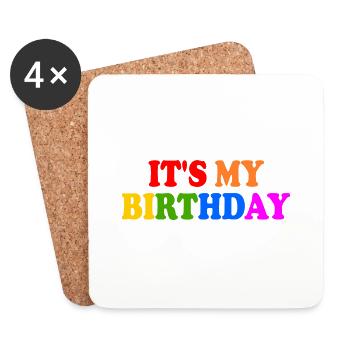 Its my birthday - Dessous de verre (lot de 4) - blanc - Devant