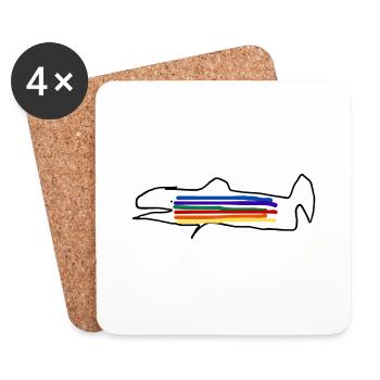 Regenbogenforelle Forelle Fisch - Untersetzer (4er-Set) - Weiß - Vorne
