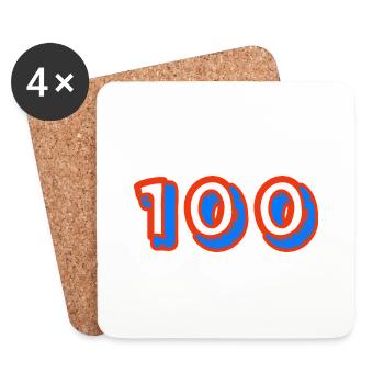 100. 100 YEARS. 100th ANNIVERSARY. 100 BIRTHDAY - Coasters (set of 4) - white - Front