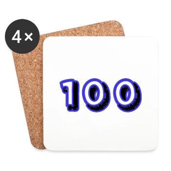 100. 100 JAHRE. 100-JÄHRIGES JUBILÄUM. 100. GEBURTSTAG - Untersetzer (4er-Set) - Weiß - Vorne