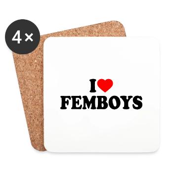 I love femboys - Untersetzer (4er-Set) - Weiß - Vorne