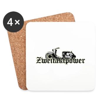 Schwalbe (Zweitaktpower) // Illustration - Untersetzer (4er-Set) - Weiß - Vorne