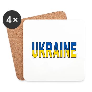 Ukraine in national colours - Coasters (set of 4) - white - Front