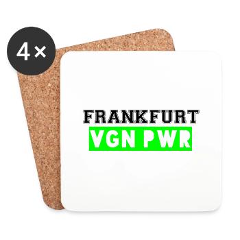 FRANKFURT VEGAN POWER - Untersetzer (4er-Set) - Weiß - Vorne
