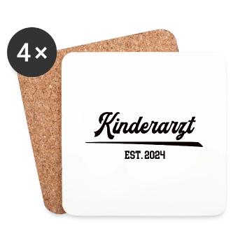 Kinderarzt 2024 Pädiatrie Abschluß Studium Arzt - Untersetzer (4er-Set) - Weiß - Vorne