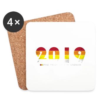 Millésime 2019 - L’année de la légende - Rétro 5 - Dessous de verre (lot de 4) - blanc - Devant