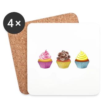 Muffins - Untersetzer (4er-Set) - Weiß - Vorne