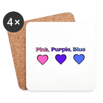 Pink, Purple,Blue - Dessous de verre (lot de 4) - blanc - Devant