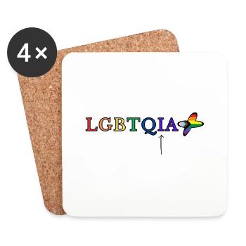 LGBTQIA+ - Dessous de verre (lot de 4) - blanc - Devant