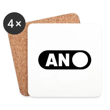 An Modus Handy Symbol Knopf anschalten - Untersetzer (4er-Set) - Weiß - Vorne