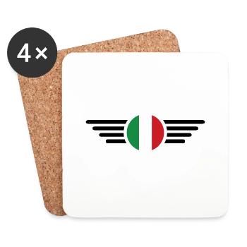 Italienisches Flair T-Shirt - Untersetzer (4er-Set) - Weiß - Vorne