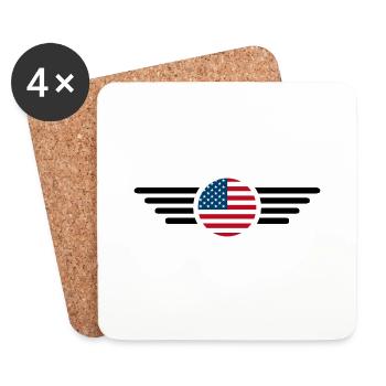USA Freedom Spirit T-Shirt - Coasters (set of 4) - white - Front